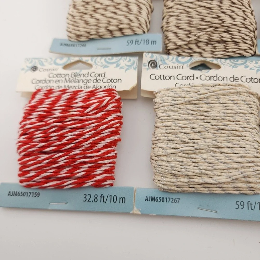 400 ft Cotton Cord for jewelry making Cousin‎ metallic natural white